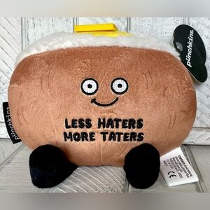 Punchkins Loaded Baked Potato Plush “Less Haters More Taters” Punny Slogan NWT